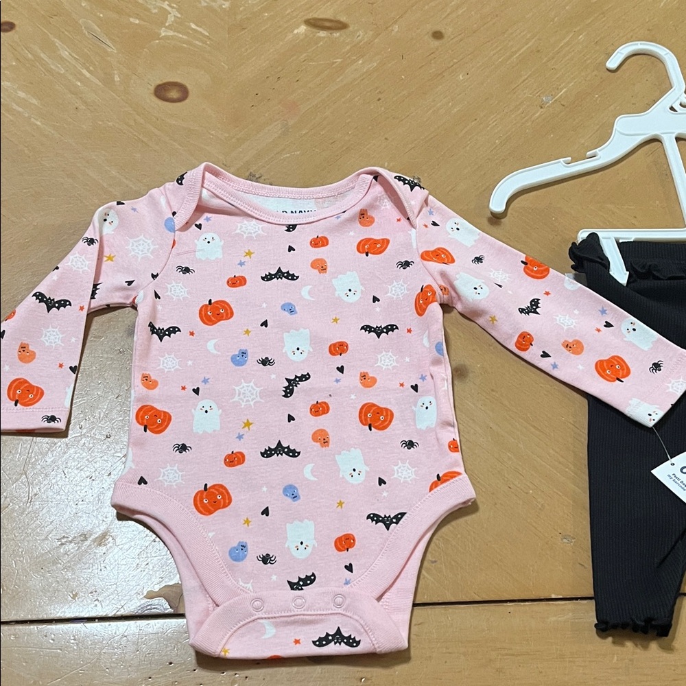 Old Navy Pink Halloween Bodysuit paired with black leggings
